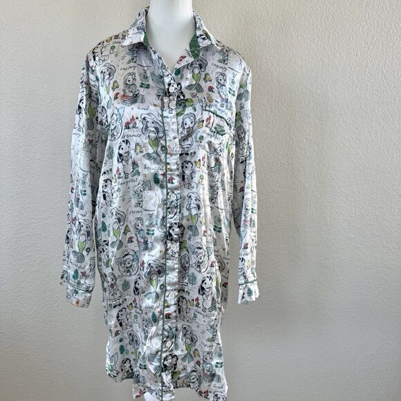 Disney Other - Disney Animators Collection Sleep Shirt Womens Small White Princess Lounge Gown